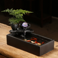 創意新中式流水噴泉循環水擺件小號茶桌辦公桌桌面裝飾品開業禮品