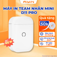 Máy in nhiệt mini cầm tay Ayin D11 kết nối bluetooth in mã QR, barcode mã vạch, ghi chú