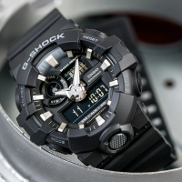 【CASIO 卡西歐】G-SHOCK 強悍粗曠時尚潮流錶-黑(GA-700-1B)
