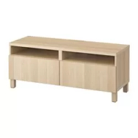 meja TV dengan laci, Lappviken efek kayu oak diwarnai putih, 120x40x48 cm