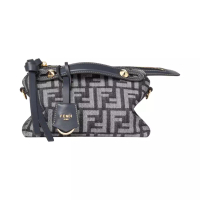 Fendi By The Way FF Jacquard Soft Mini Bag Dark Blue Denim/Blue Calfskin