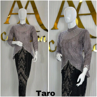 Setelan Kebaya Miskah Bahan Tille Hitam Panjang Kondangan Dewasa Baju Pesta Aurora Ukuran M L XL XXL