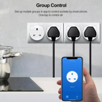 16A Tuya Smart WiFi Timer Plug- Power Socket with Voice Control & Power Monitoring | Bluetooth, Wi-F
