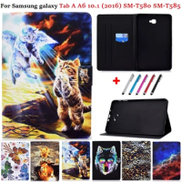 For Samsung Galaxy Tab A 6 A6 2016 SMT580 SM-T585 Case Flip Tablet Cover for Funda Samsung Galaxy Tab A 10 1 Case 2016 Pen