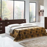 凱曼  特洛伊5尺雙人床組-三件式(床頭箱+床底+床墊)-三色可選