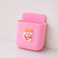 Rak HP Tempel Dinding Multifungsi / Kotak Penyimpanan HP Remote PINK BONEKA