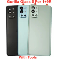 For OnePlus 9R Original Gorilla Glass Battery Cover Solid Back Door Lid Rear Housing Panel Case With Camera Lens Glue Adhesive