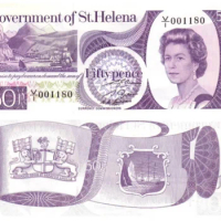 1979-1998 St. Helena 50 Pence 1 5 Pound Original Notes UNC (Fuera De uso Ahora Collectibles)