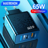 65W GaN USB C Charger PD Fast Changing For iPhone 14 Huawei Xiaomi Samsung QC 3.0 Mobile Phones USB Type C Charger Phone Adapter