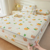 New Summer Latex Cooling Bed Fitted Sheet Set Cooling Mattress Cover Breathable Bed Sheet and Pillowcase Cool Feel Bed Mat Pad