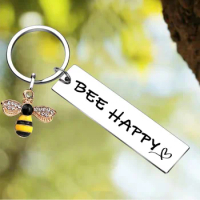 New Funny BFF Friend Gifts Keychain Pendant Bee Happy Key Chains Bestie Sister Friendship Gifts