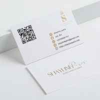 200Pcs Carddsgn Business Cards gold Printed With QR Code On 500gsm White Paper On Double Sided Name Card Custom Design