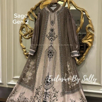 Moda Sally DRESS KIDS MEDI GEN 2-  FULL MOTIF printing - sally_scarf - Dress KIDS Sage Gen 2, M