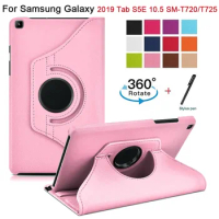 360 Degree Rotating Case for Samsung Galaxy Tab 2019 S5E 10.5" SM-T720/T725 Funda Shell PU Leather Flip Stand Tablet Cover+Pen