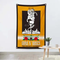 GUNS N'ROSES Rock Band Poster wall sticker Hanging Art Waterproof Cloth Polyester Fabric Flags banner Bar Cafe Hotel Decor