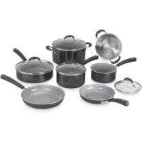Cuisinart 11-Piece Nonstick Cookware Set, Ceramica XT, Black, 733-30H