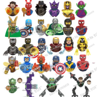 Hot Toys Marvel Building Blocks Iron Man Mini Doctor Strange Hulk Thanos SpiderMan Venom Hawkeye Bricks Toys Figures anime