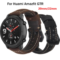 22 20MM Watch bands Replacement for Xiaomi AMAZFIT Pace Stratos 2 strap Leather Strap for Amazfit GTR 47 42MM bracelet watchband