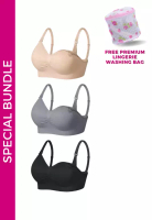 Kiss & Tell 3 Pack Grace Nursing Push Up Maternity Bra in Nude, Grey and Black