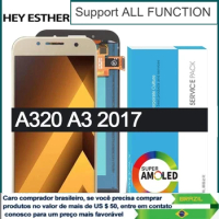 Super AMOLED LCD touch screen replacement for Samsung A3 2017 A320 a320f, 4.7 inch
