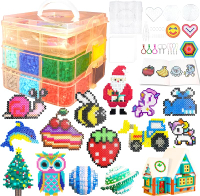 11000 Fuse Beads Kit - 20 Colors 5mm Bead Craft Set with Storage Pegboard Ironing Paper and Accessor