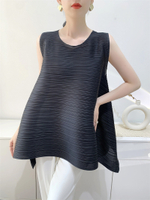 S-892 #     One Size (45-75kg) Summer Pleated Top For Women Comfortable Casual Slit Loose T-Shirt Ro