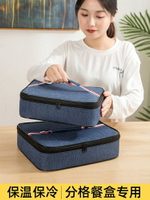 牛津布保溫袋便當包飯盒袋手提包學生帶飯包午餐包鋁箔長方形飯袋