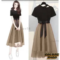 Goldie Shop Midi Dress Natal Vina 8 WARNA | Christmas Dress Anak Remaja | Pakaian Anak Natalan | Baj