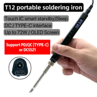 PTS80 T12 PD 65W Electric Soldering Iron Solder Welding Station CNC Metal Body OLED Display Temperature Adjustable Type-C Tools