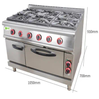 commercial portable standing gas burner cooker stove with oven