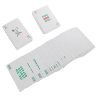 1 Set Chinese Mahjong Playing Card Plastic Bjd Cap Mah-jongg Cards Tool Entertainment Prop for Home Bar Office