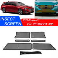 6pcs For PEUGEOT 308 2022-2025 Car Insect-proof Air Inlet Protect Cover Auto Airin Insert Vent Racing Grill Net Accessories