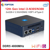 Mini PC 12th Gen Intel i3 N305 N300 N200 DDR5 PCIE3.0x4 2xi226-V 2.5G Firewall Router Office PC Windows 11 NUC WiFi6 Topton M9S