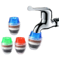 Faucet filter, tap water filtration purifier, kitchen splash-proof activated carbon 5-layer water fi