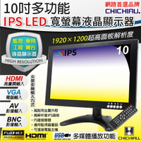 【CHICHIAU】10吋多功能IPS LED寬螢幕液晶顯示器(AV、BNC、VGA、HDMI、USB) 101IPS型