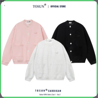 XUE Áo Cardigan Nữ 𝐓𝐎𝐒𝐔𝐍 Form Rộng Unisex Áo Khoác Nam Nữ Chất Nỉ Ép Hàn Cổ Tròn Túi Vuông Thêu Logo