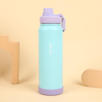 สดใหม่ Hilee กระบอกน้ำพกพา สแตนเลสเกรดการแพทย์ 2in1 ฝาเกลียวมีหูหิ้ว  สีพาสเทลสุดคิวท์ กันรั่ว 360° 