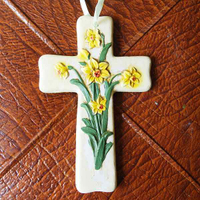 耶穌十字架水仙掛飾家居飾品擺件圣誕節基督教禮品天主教工藝品1入
