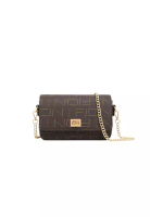 FION FION Monogram PVC Leather Flap Bag