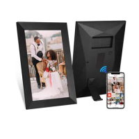 10.1 inch Touch Screen WiFi, Cloud, iOS And Android Remote Applications, Wooden Digital Frame Remote APP Electronic Photo Album