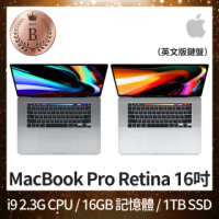 【Apple 蘋果】B 級福利品 MacBook Pro Retina 16吋 TB i9 2.3G CPU 16GB RAM 1TB SSD 英文鍵盤(2019)