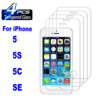 2/4Pcs 9H High Auminum Tempered Glass For iPhone SE 2016 5S 5 5C Screen Protector Glass Film