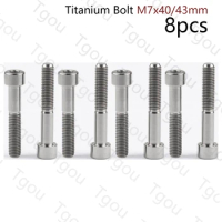 Tgou Titanium Bolt M7x40/43mm Allen Key Stigma Head Screws for Bicycle 8pcs