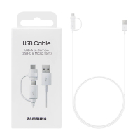 【SAMSUNG 三星】1.5M 二合一原廠傳輸線 Type C &amp; Micro USB 白 / EP-DG930(公司貨)