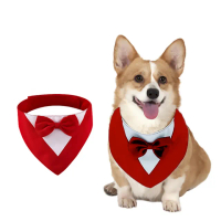 寵物大型犬西裝三角巾(可調節 婚禮服 衣服 口水巾 圍兜兜 項圈 寵物西裝領巾 寵物變裝)