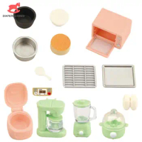 1Set 1:12 Dollhouse Miniature Rice Cooker Microwave Oven Juicer Egg Steamer For Doll House Kitchen Supplies Model Decor Toy