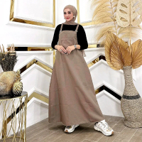 Jasmine Overall Panjang Jumpsuit Wanita Terbaru Bahan katun Drill Tebal One Set Hijab dewasa  kasual