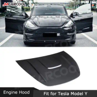 Carbon Fiber Material Car Front Engine Hood FRP Prime Body Kits Bumper Protect Guard Accessorise For Tesla Model Y
