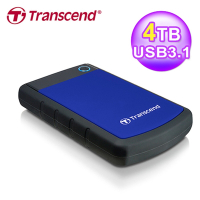 【Transcend 創見】StoreJet 25H3B 4TB USB3.1 2.5吋行動硬碟 藍