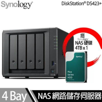 Synology群暉科技 DS423+ NAS 搭 Synology HAT3300 Plus系列 4TB NAS專用硬碟 x 1